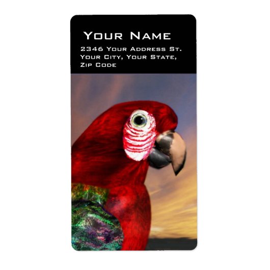 HYPER PARROTS/RODE ARA ETIKET (Voorkant)