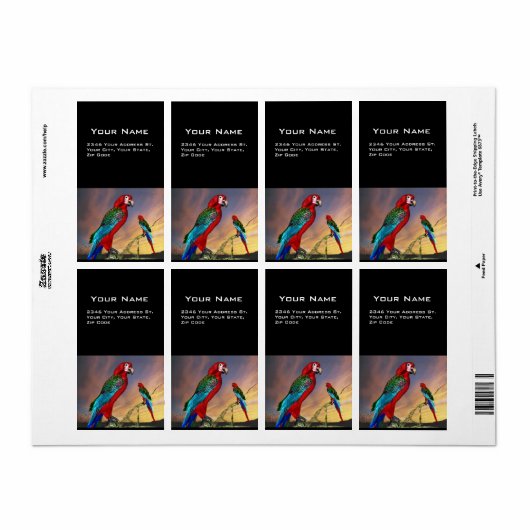 HYPER PARROTS/RODE ARA ETIKET (Full Sheet)