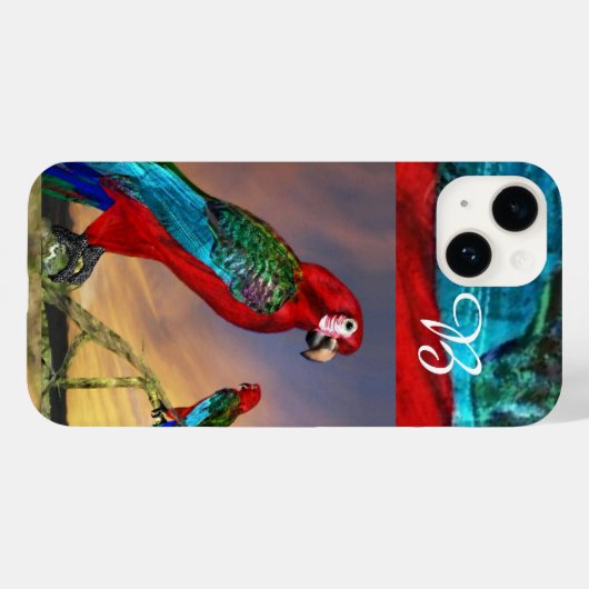 HYPER PARROTS/RODE ARA-MONOGRAM Case-Mate iPhone CASE (Achterkant (horizontaal))