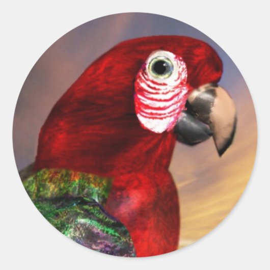 HYPER PARROTS/RODE ARA RONDE STICKER (Voorkant)
