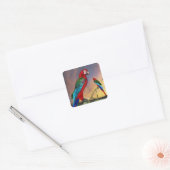 HYPER PARROTS/RODE ARA VIERKANTE STICKER (Envelop)