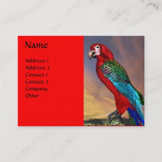 HYPER PARROTS/RODE ARA VISITEKAARTJE (Voorkant)