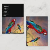 HYPER PARROTS/RODE ARA, zwart Visitekaartje (Voorkant / Achterkant)