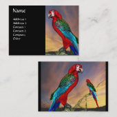 HYPER PARROTS/RODE ARA, zwart Visitekaartje (Voorkant / Achterkant)