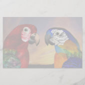 HYPER PARROTS/RODE EN BLAUWE ARA, groene bakkerij Briefpapier (Achterkant)