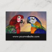 HYPER PARROTS / RODE EN BLAUWE ARA White Visitekaartje (Achterkant)