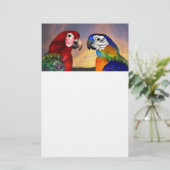 HYPER PARROTS / RODE EN BLAUWE ARA, wit Briefpapier (Staand voorkant)