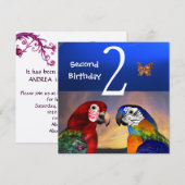 HYPER PARROTS/Second Birthday Party, Champagne Kaart (Voorkant / Achterkant)