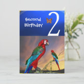 HYPER PARROTS/Second Birthday Party, Champagne Kaart (Staand voorkant)