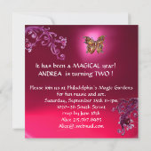 HYPER PARROTS/Second Birthday Party, Fuchsia Kaart (Achterkant)