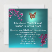 HYPER PARROTS/Second Birthday Party, Turquase Kaart (Achterkant)