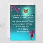 HYPER PARROTS/Tweede Birthday Party Turquase Kaart (Achterkant)