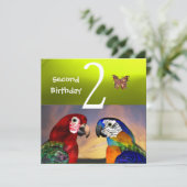 HYPER PARROTS / Tweede verjaardag, geel Kaart (Staand voorkant)