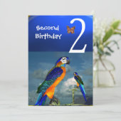 HYPER PARROTS/Tweede verjaardag Kaart (Staand voorkant)