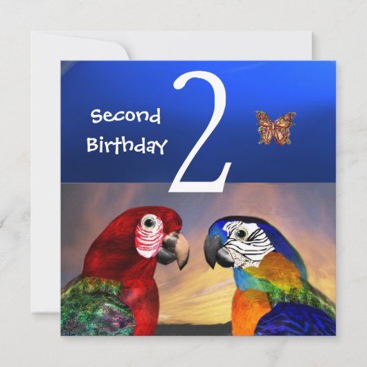 HYPER PARROTS/Tweede verjaardag Kaart (Voorkant)