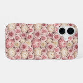 Hyper-Realistic 3D Pastel Rose & Peony iPhone 16 Hoesje (Achterkant horizontaal)