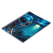 Hyper Realistic Alien en UFO in het bos Notitieboek (Linkerzijde)