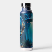 Hyper Realistic Alien en UFO in het bos Waterfles (Links)