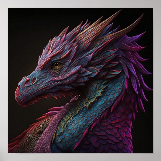 Hyper Realistic Dragon Art Poster (Voorkant)