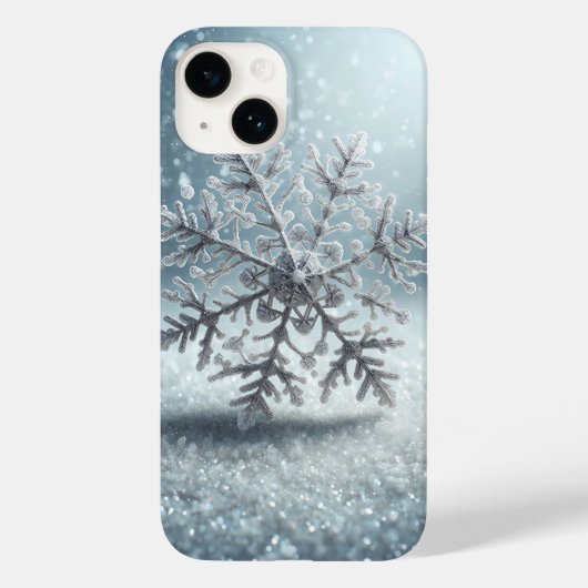 Hyper-Realistic Frozen Snowflake Phone Case Winter (Achterkant)