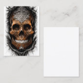 Hyper realistische fantasie schedel in vlammen visitekaartje (Voorkant / Achterkant)
