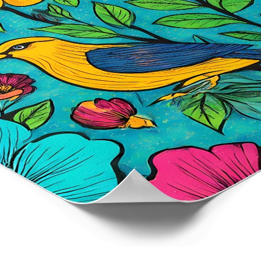 Hyper-Saturated Neon Pop Art Fabric Pattern Poster (Hoek)