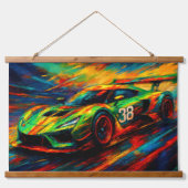 hyper stylized racing car hangend wandkleed (Voorkant)
