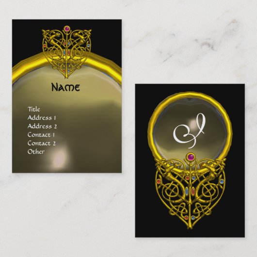 HYPER VALENTIJN AGATE MONOGRAM geel grijs zwart Visitekaartje (Voorkant / Achterkant)