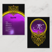 HYPER VALENTIJN AMETHYST MONOGRAM geel paars Visitekaartje (Voorkant / Achterkant)