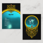 HYPER VALENTIJN AQUAMARINE MONOGRAM geel blauw Visitekaartje (Voorkant / Achterkant)