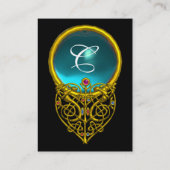 HYPER VALENTIJN AQUAMARINE MONOGRAM geel blauw Visitekaartje (Achterkant)