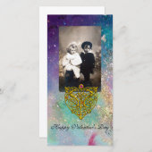 HYPER VALENTIJN, Blauwe Groene Goudsparken Feestdagenkaart (Voorkant / Achterkant)