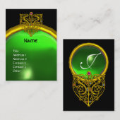 HYPER VALENTIJN EMERALD MONOGRAM geel groen Visitekaartje (Voorkant / Achterkant)