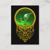 HYPER VALENTIJN EMERALD MONOGRAM geel groen Visitekaartje (Achterkant)