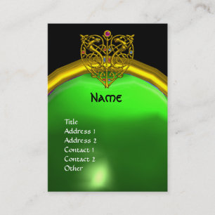 HYPER VALENTIJN EMERALD MONOGRAM geel groen Visitekaartje