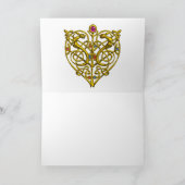 HYPER VALENTIJN / Gold Celtic Heart Feestdagen Kaart (Binnen)