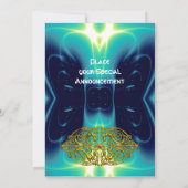 HYPER VALENTIJN/GOLD CELTIC HEART heldere aqua bla Kaart (Achterkant)