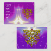 HYPER VALENTIJN, GOLD CELTIC HEART Paars Pink Visitekaartje (Voorkant / Achterkant)