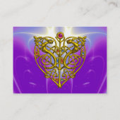 HYPER VALENTIJN, GOLD CELTIC HEART Paars Pink Visitekaartje (Achterkant)