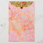 HYPER VALENTIJN/GOLD CELTIC HEART Ruby Pink Briefpapier (Voorkant)