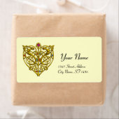 HYPER VALENTIJN, GOLD CELTIC KENNIS HEART Crème Etiket (Insitu)