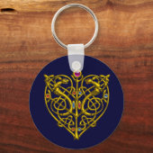 HYPER VALENTIJN/GOLD CELTIC KNOT HEART Blue Sleutelhanger (Voorkant)
