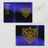 HYPER VALENTIJN, GOLD CELTIC KNOT HEART JEWEL Blue Visitekaartje (Voorkant / Achterkant)