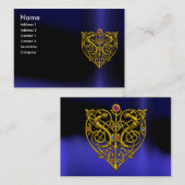 HYPER VALENTIJN, GOLD CELTIC KNOT HEART JEWEL Blue Visitekaartje (Voorkant / Achterkant)