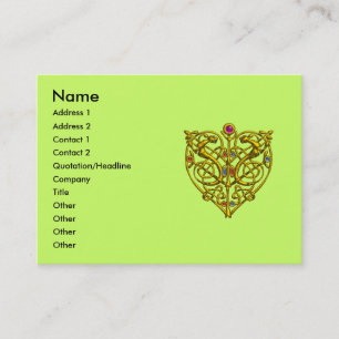 HYPER VALENTIJN, GOLD CELTIC KNOT HEART JEWEL Gree Visitekaartje