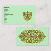 HYPER VALENTIJN, GOLD CELTIC KNOT HEART JEWEL Gree Visitekaartje (Voorkant / Achterkant)