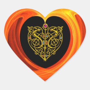 HYPER VALENTIJN/GOLD HEART MET CELTISCHE KNOT HEAR HART STICKER