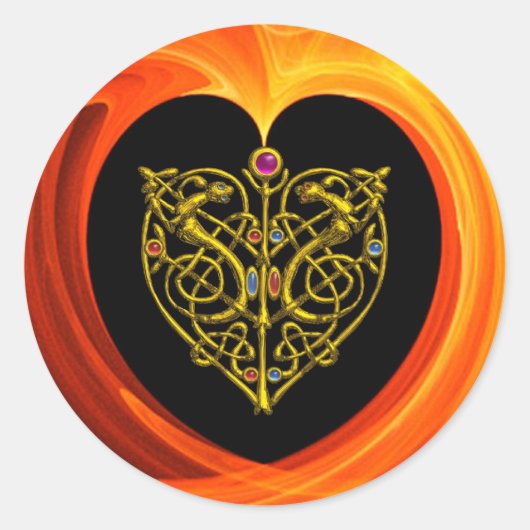 HYPER VALENTIJN GOLDEN HEART RONDE STICKER (Voorkant)