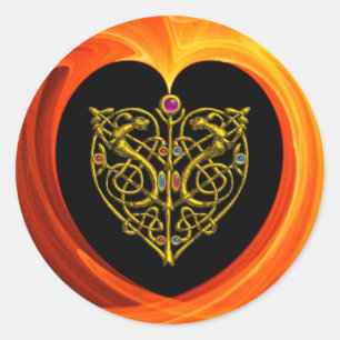HYPER VALENTIJN GOLDEN HEART RONDE STICKER