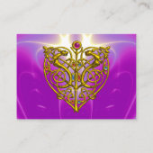 HYPER VALENTIJN, GOUD CELTIC HEART Pink Fuchsia Visitekaartje (Achterkant)